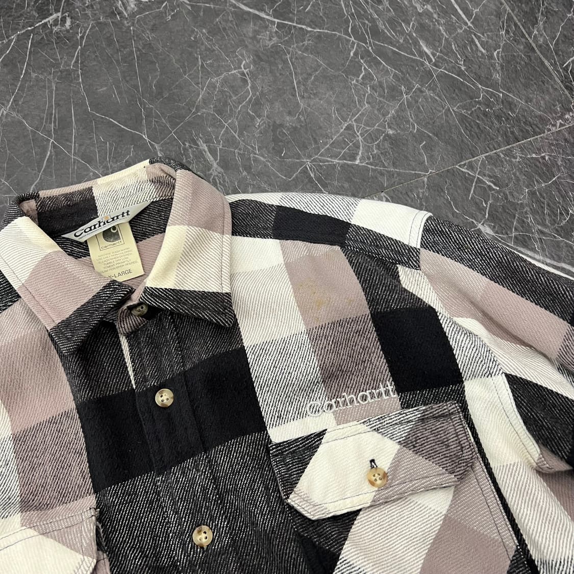 칼하트 헤비웨이트 플란넬 플래드 셔츠 상품이미지6