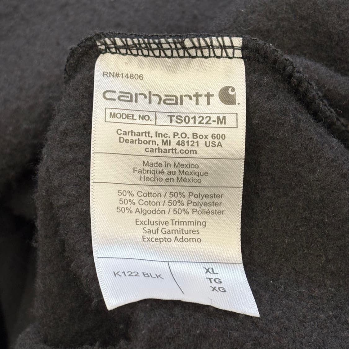 XL 칼하트 블랙 후드 집업 상품이미지5