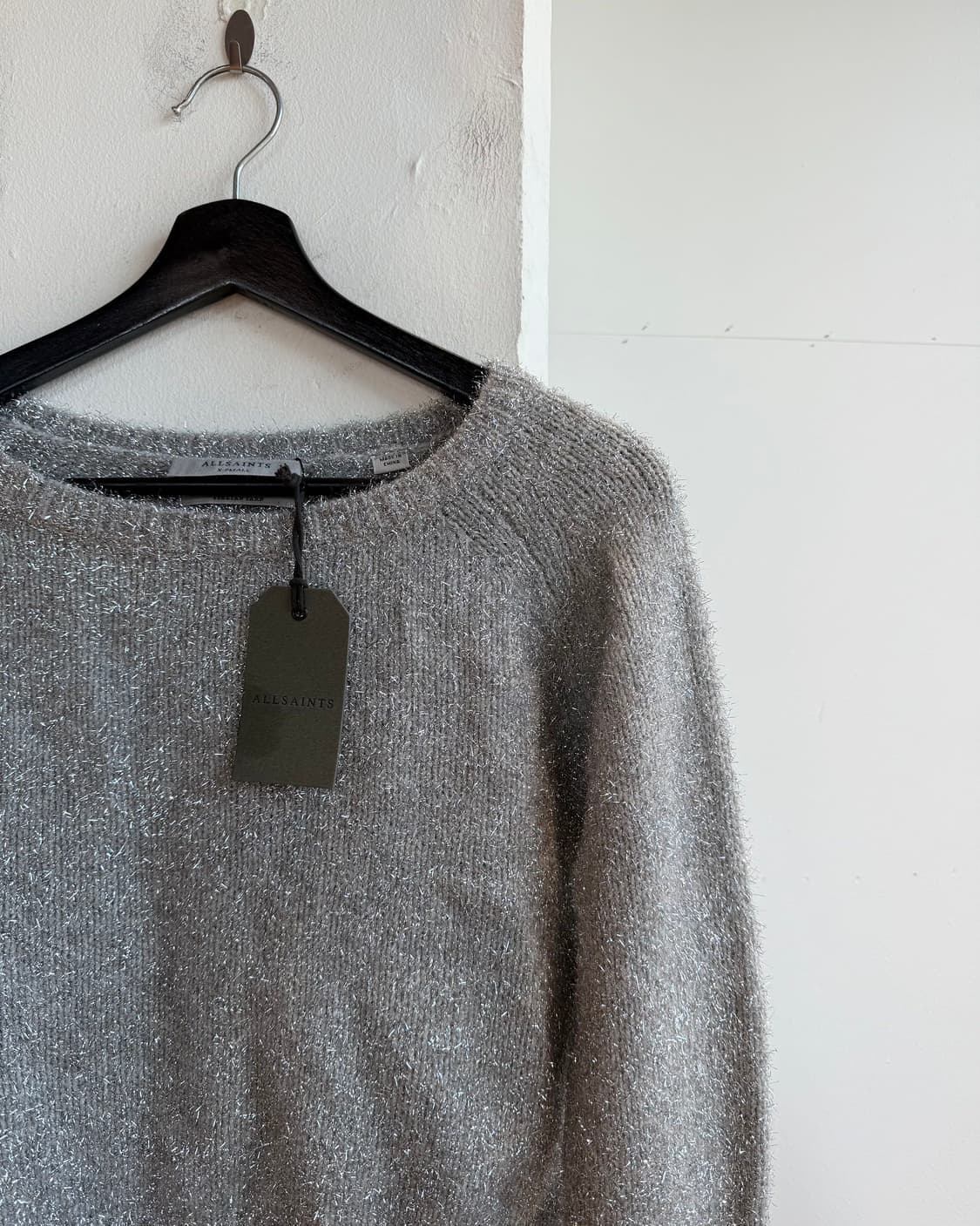 올세인츠 실버 로제타 틴셀 크롭 니트 상품이미지5