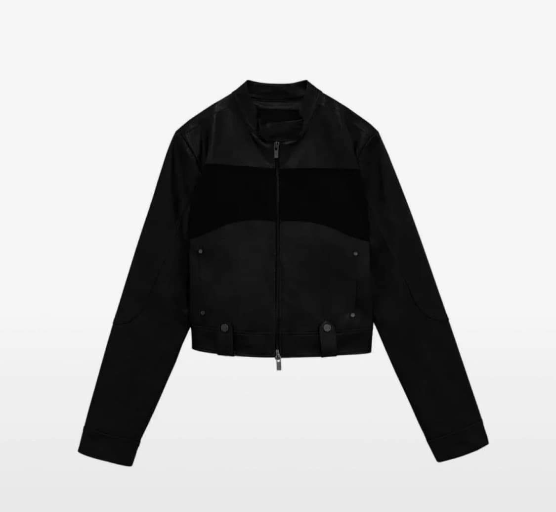 트리밍버드 스웨이드 크롭 바이커 자켓 OS 상품이미지2