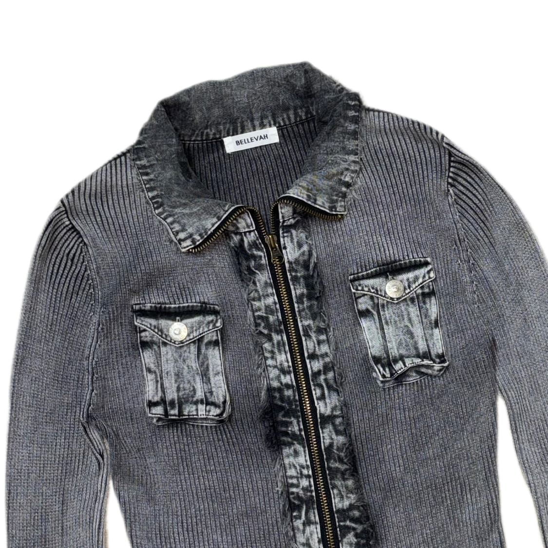 Washing gray two zip-up knit  상품이미지2