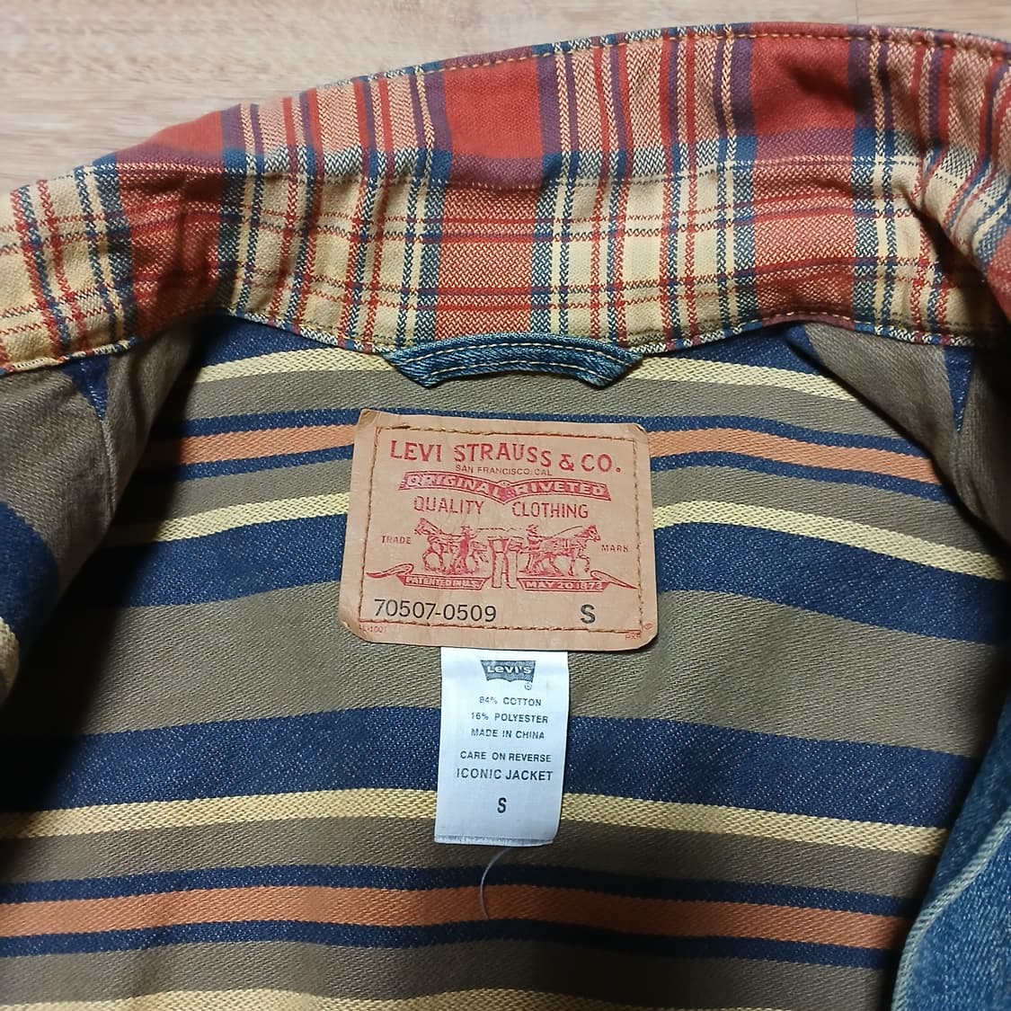 levis 리바이스 데님 체크 카라 청자켓 빈티지 상품이미지10