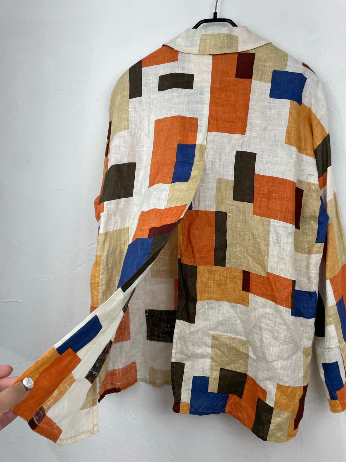 90s DONNA crre 컬러블록 리넨 셔츠(MADE IN ITALY) 상품이미지5