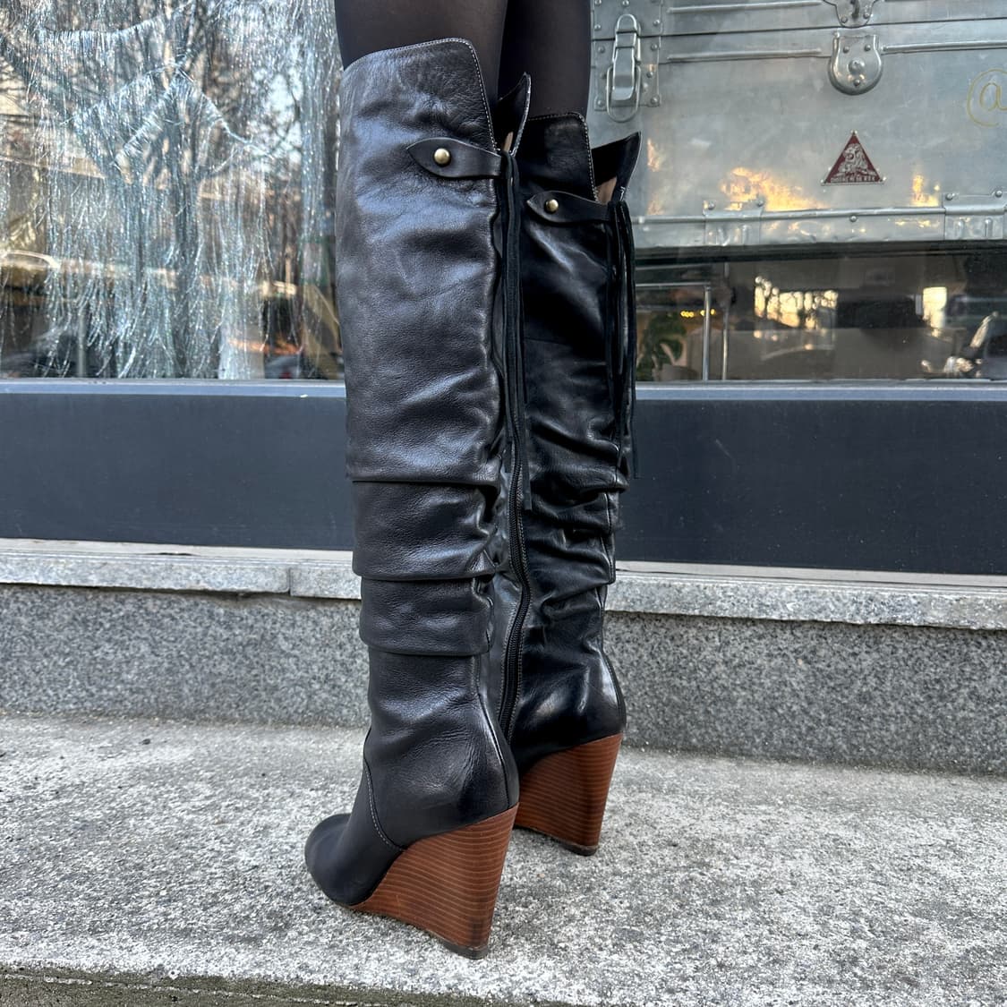 00s 오버니 가죽 태슬 웨지 부츠 상품이미지8