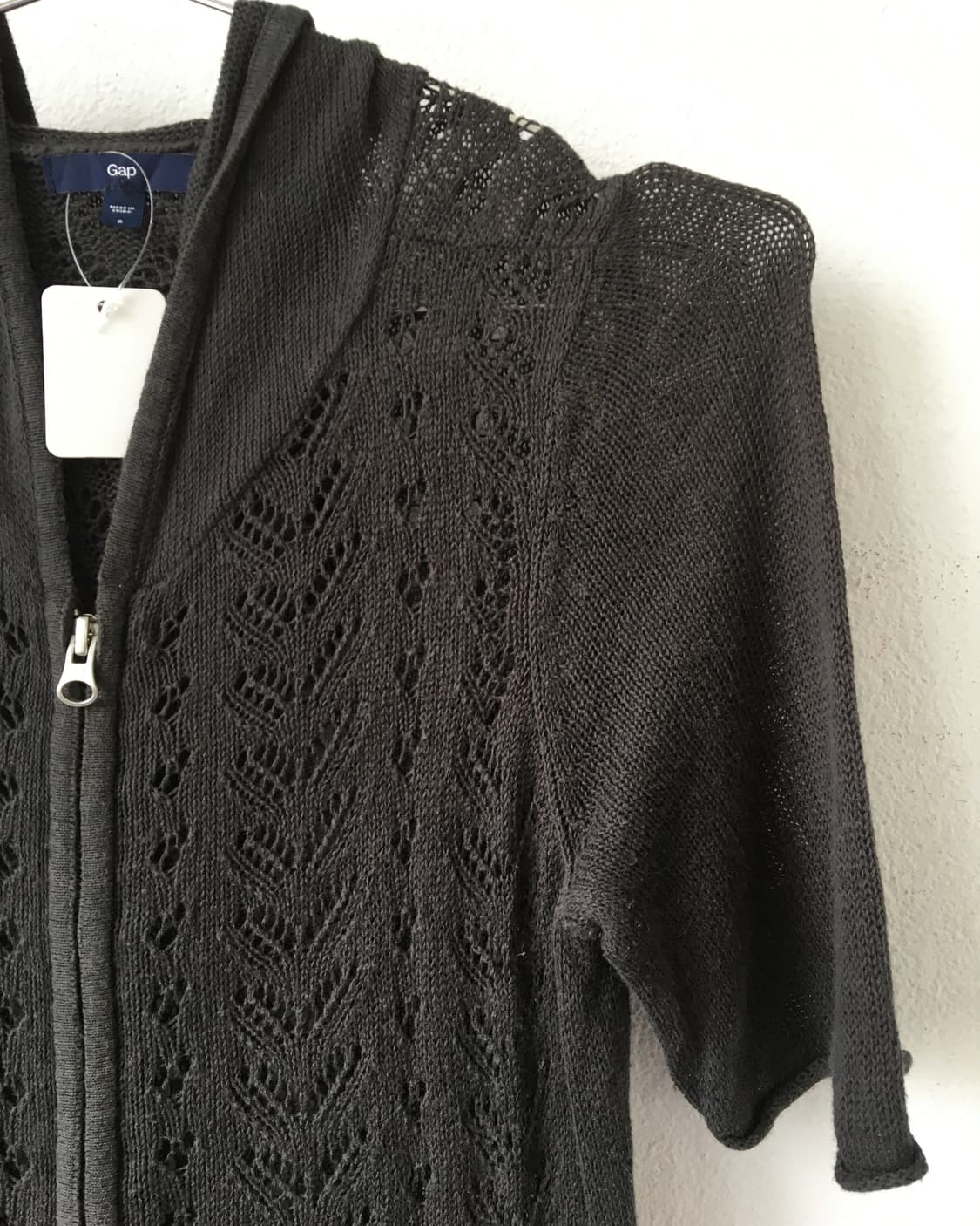 Punching pattern knit hood zip up 상품이미지4