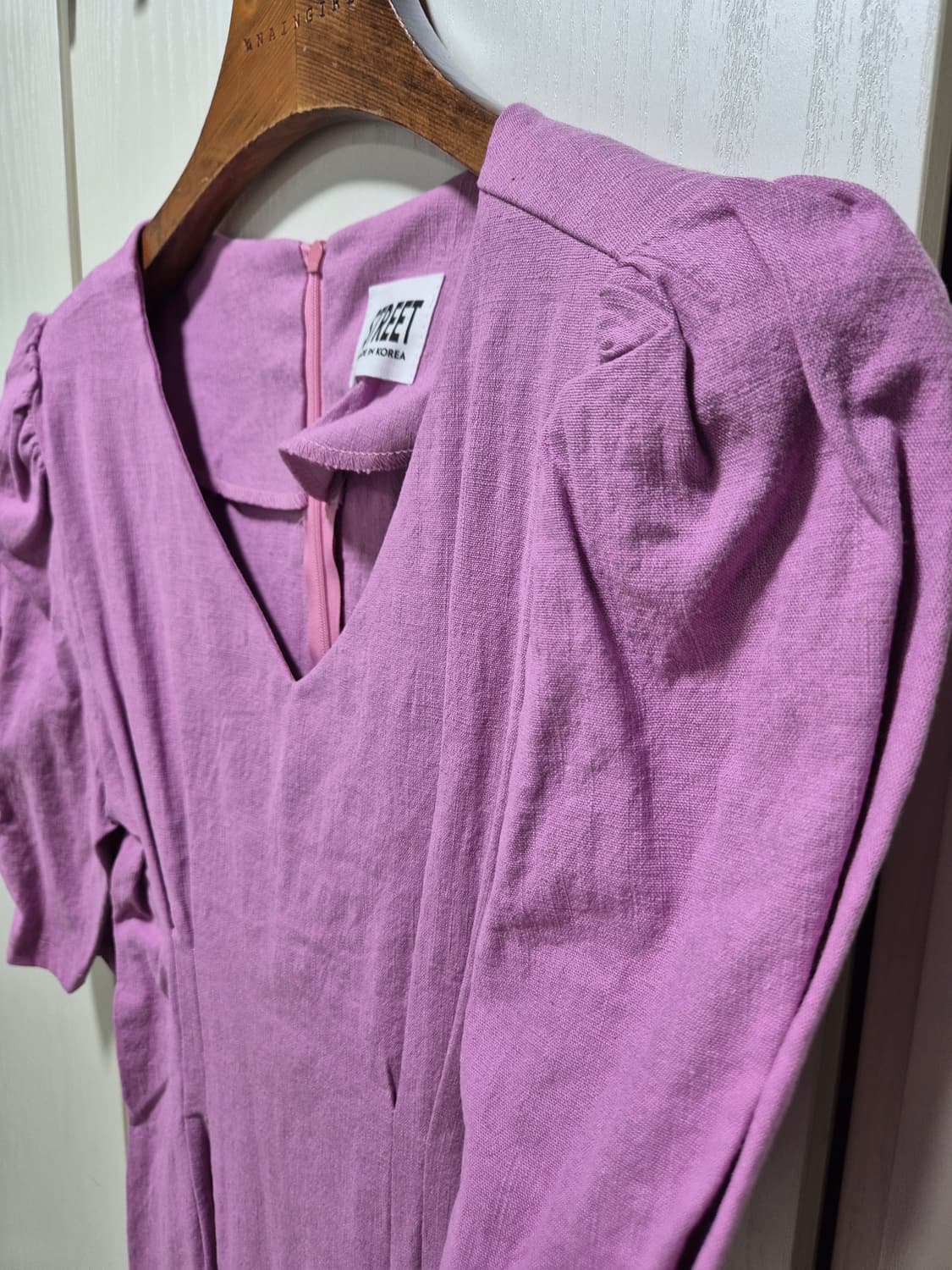 (타임세일) 라벤더 린넨 롱원피스 퍼프 반팔 상품이미지3