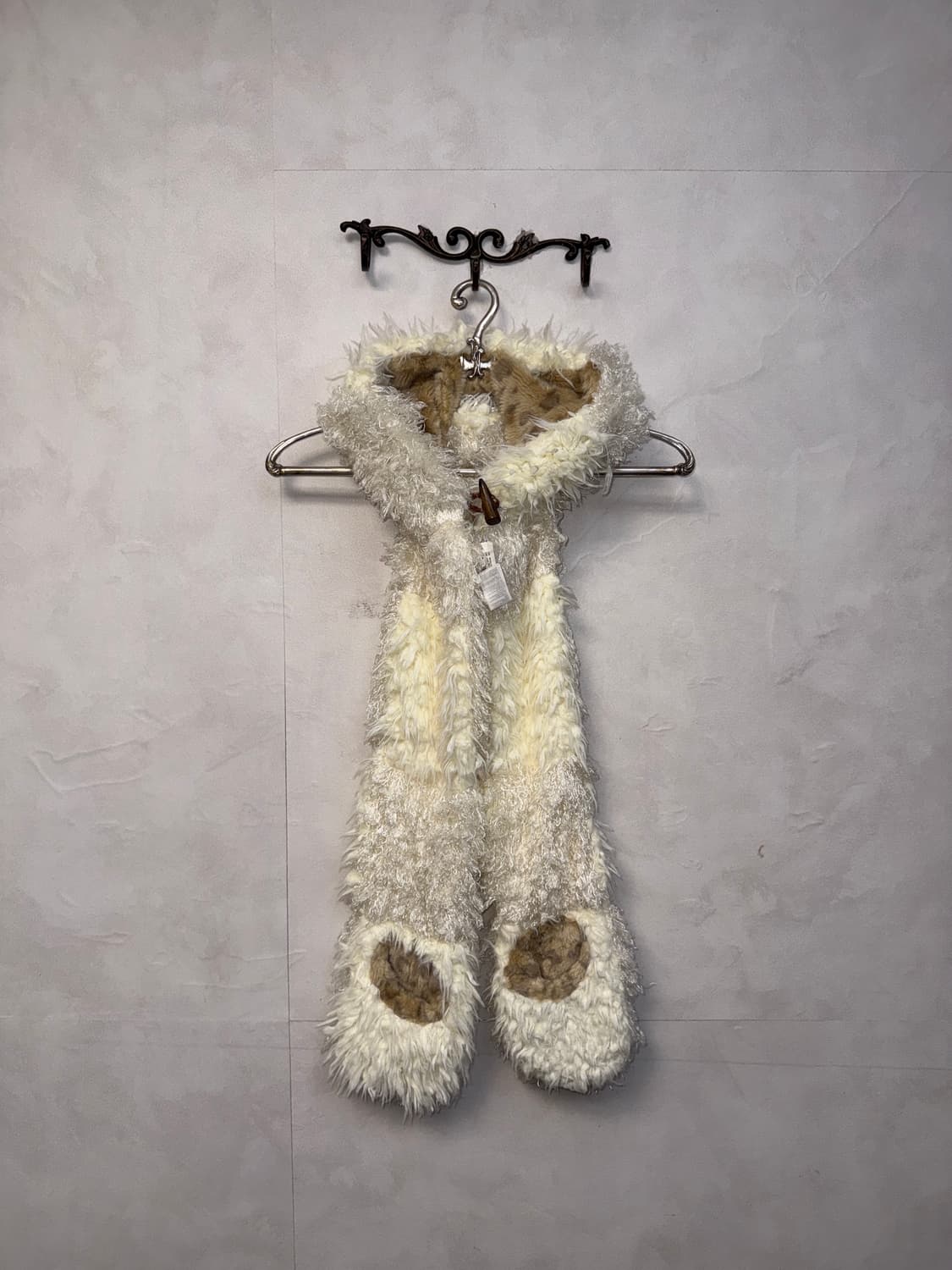 Ivory fur pocket hood muffler (새제품) 상품이미지1