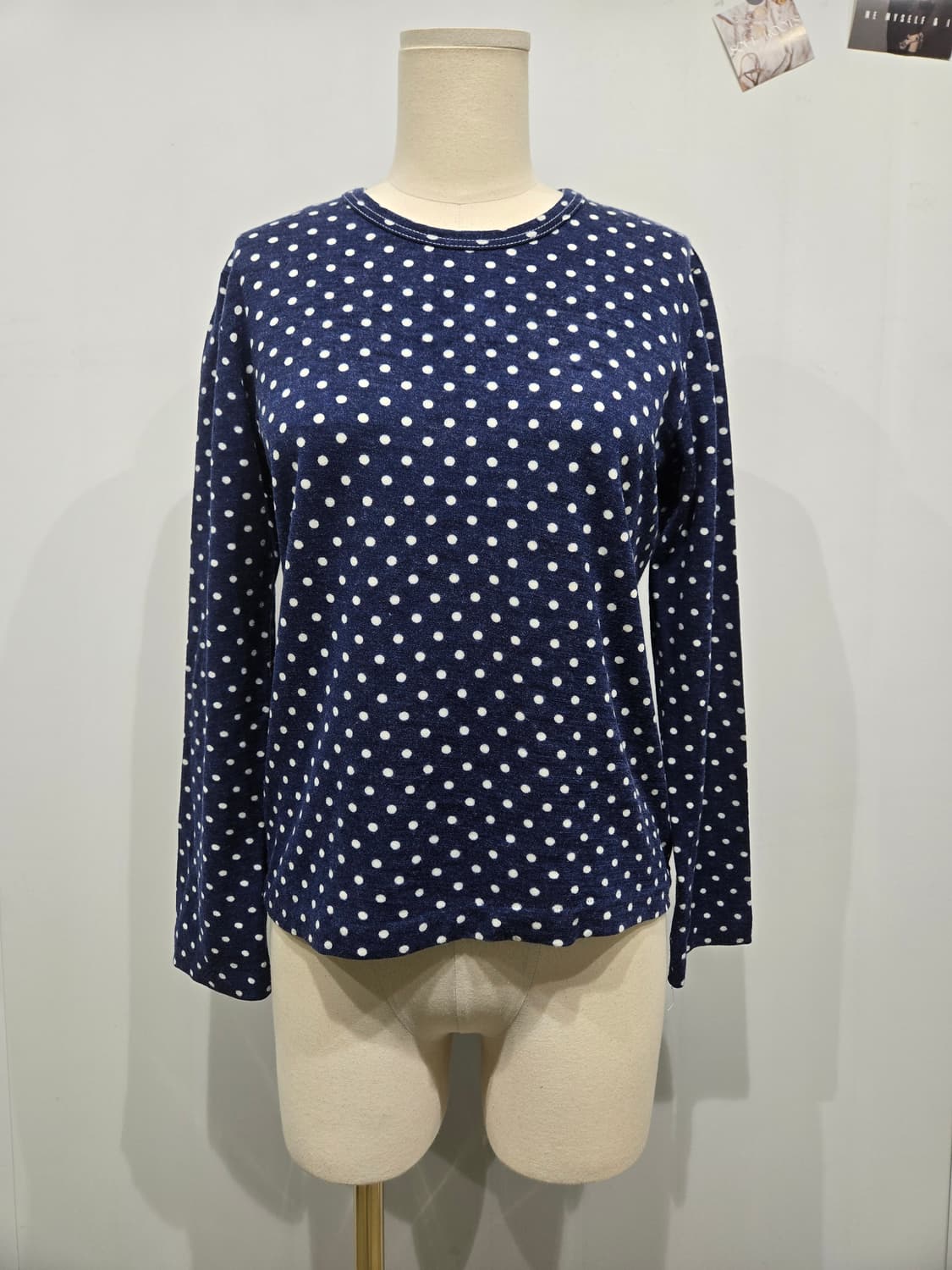 꼼데가르송 네이비 도트 긴팔 티셔츠 상품이미지1