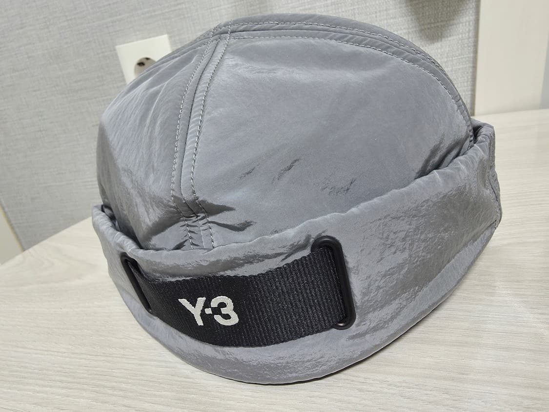 23SS Y-3 와이쓰리 로고 자수 나일론 실버 그레이 비니 상품이미지2