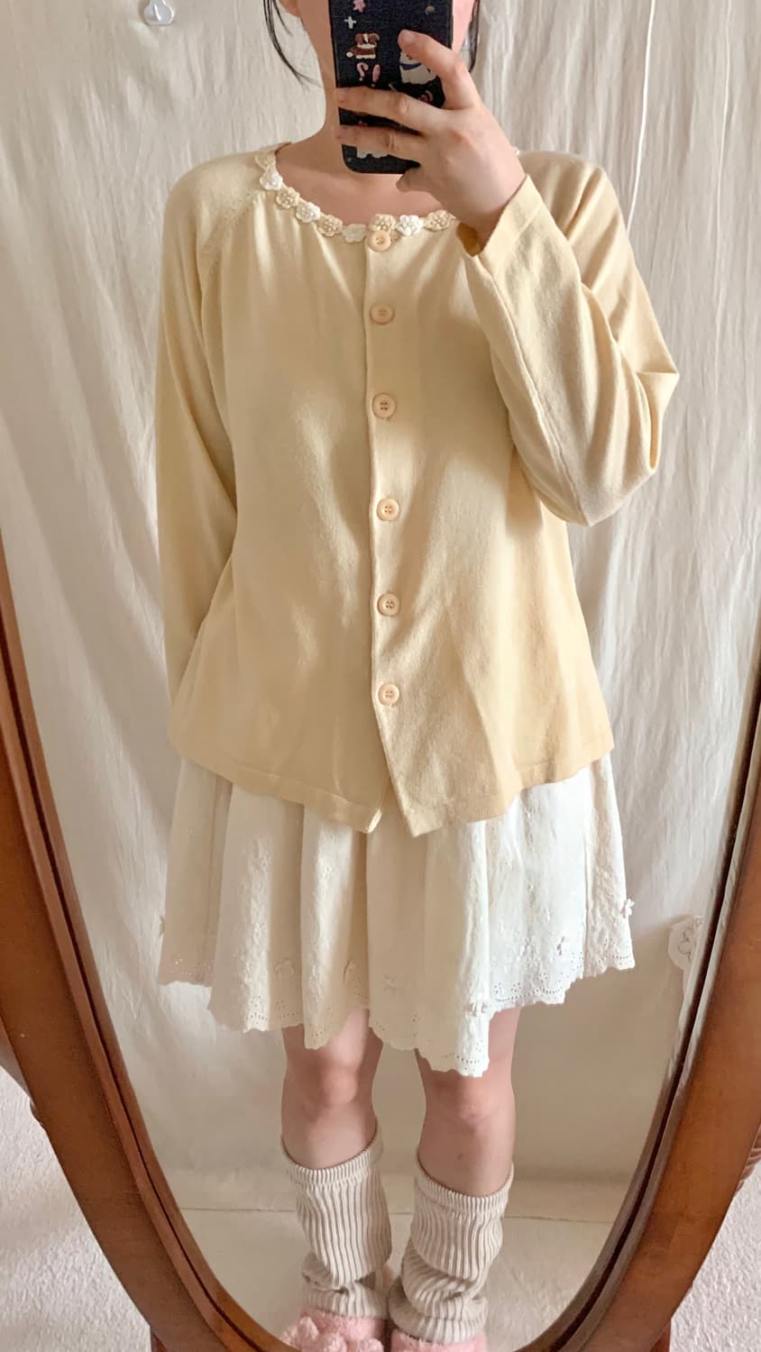 연노랑 플라워 가디건 상품이미지5