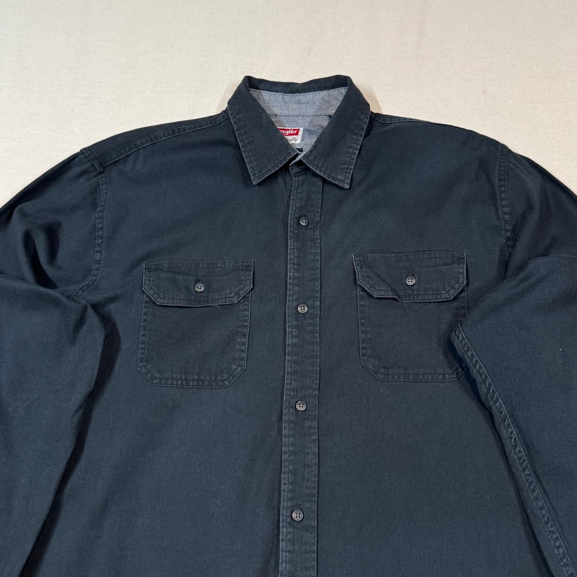 L) Wrangler 랭글러 투포켓 워크웨어 코튼 셔츠 블랙 W1 상품이미지3