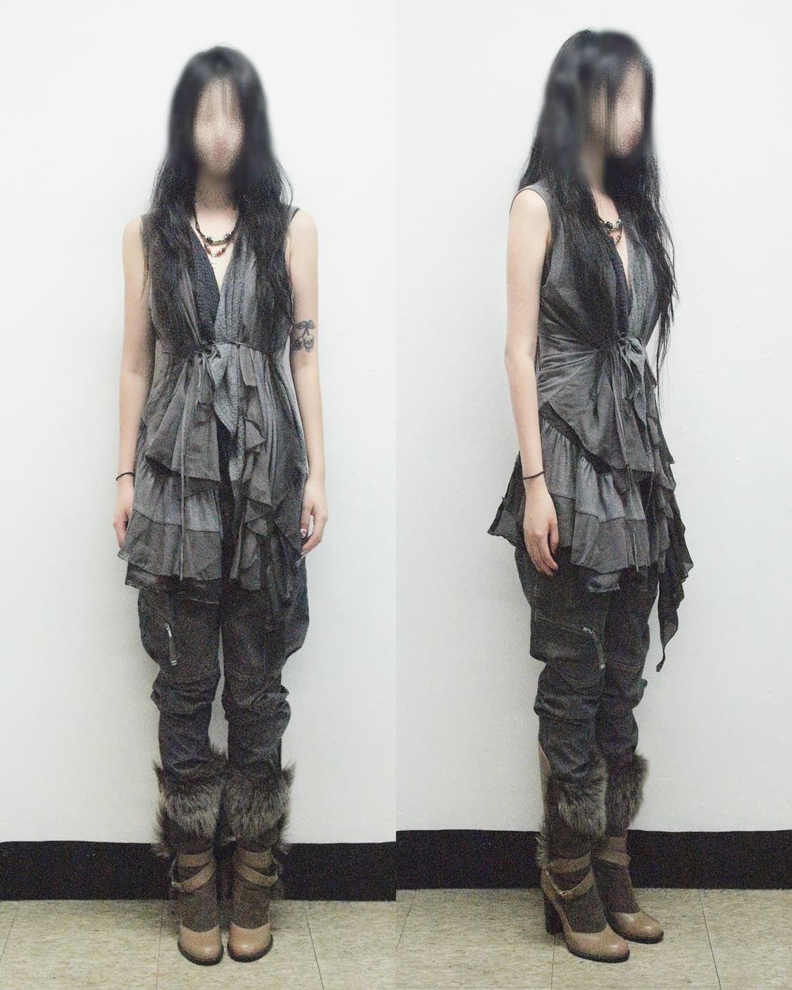 gomme 레이어드 아방가르드 니트 베스트 상품이미지1