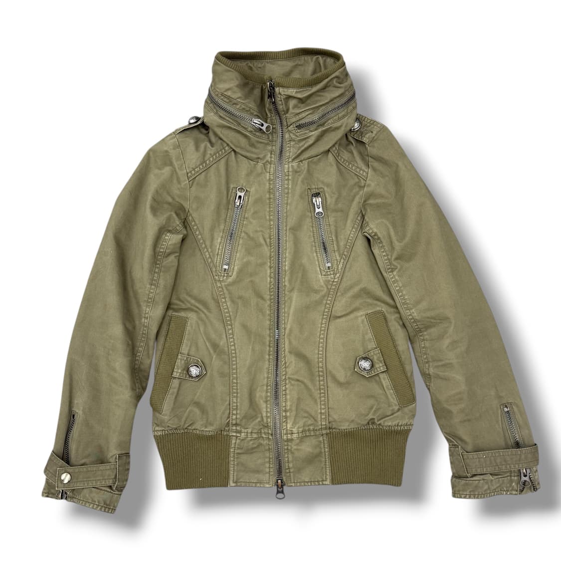 JPN one way Y2K 하이넥 야상 그런지 코튼집업 상품이미지3