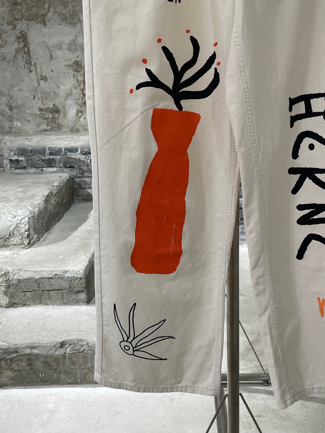 세터 x 헤르시 크림 구아타 자르댕 페인팅 코튼 팬츠 상품이미지4