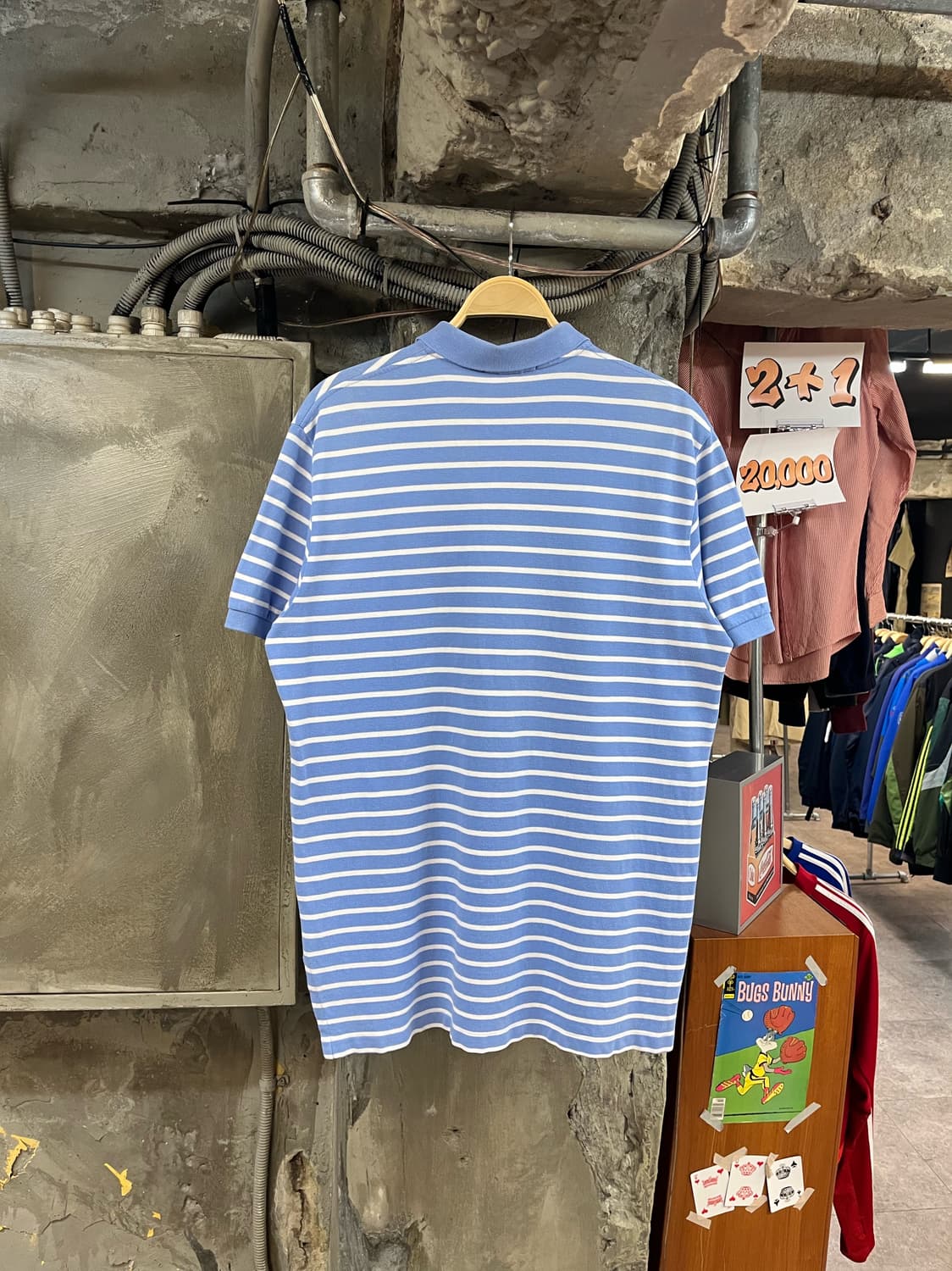 폴로 랄프로렌 스트라이프 반팔 카라티 스카이블루 M #csz3154 상품이미지2