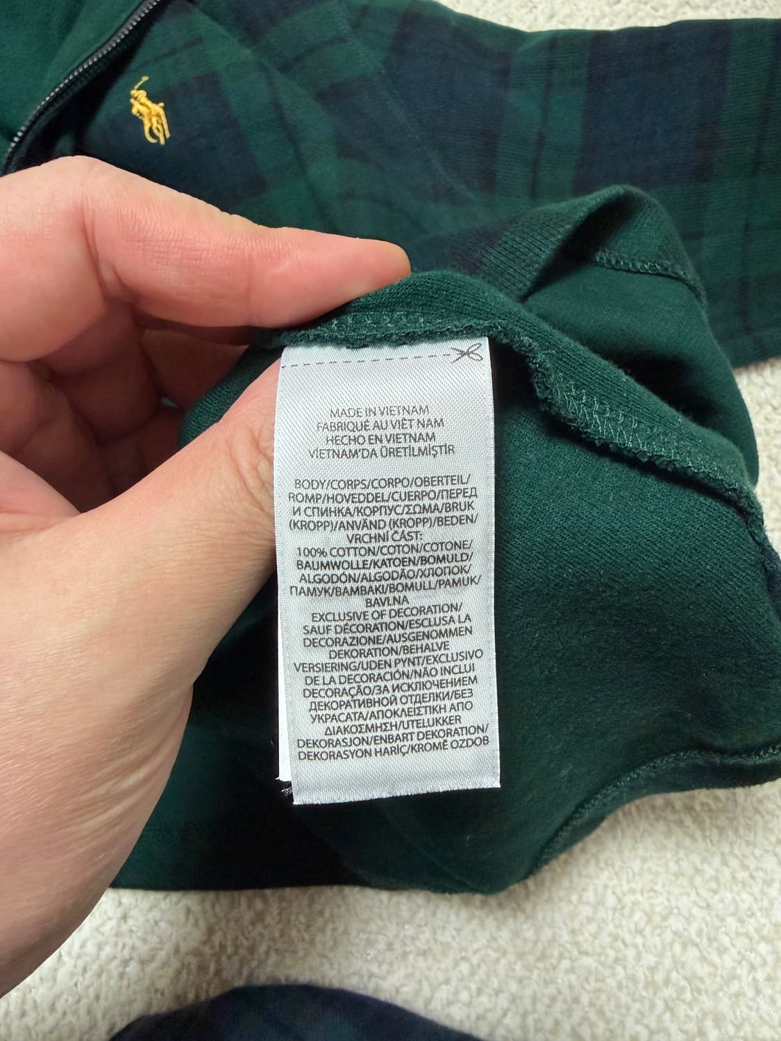 폴로 랄프로렌 하프넥 블랙와치 L사이즈 상품이미지3