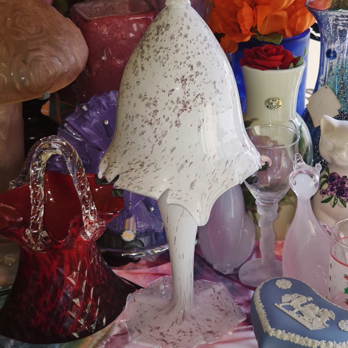 70s 프랑스 아트 핸드블로운 머쉬룸 물방울 스탠드 상품이미지10