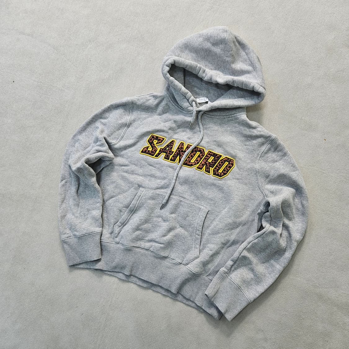 실측확인 산드로 레오파트 로고 후드티 0408Y 상품이미지1