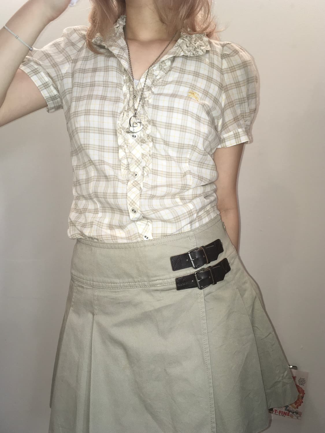 Burberry beige frill check shirts 상품이미지6