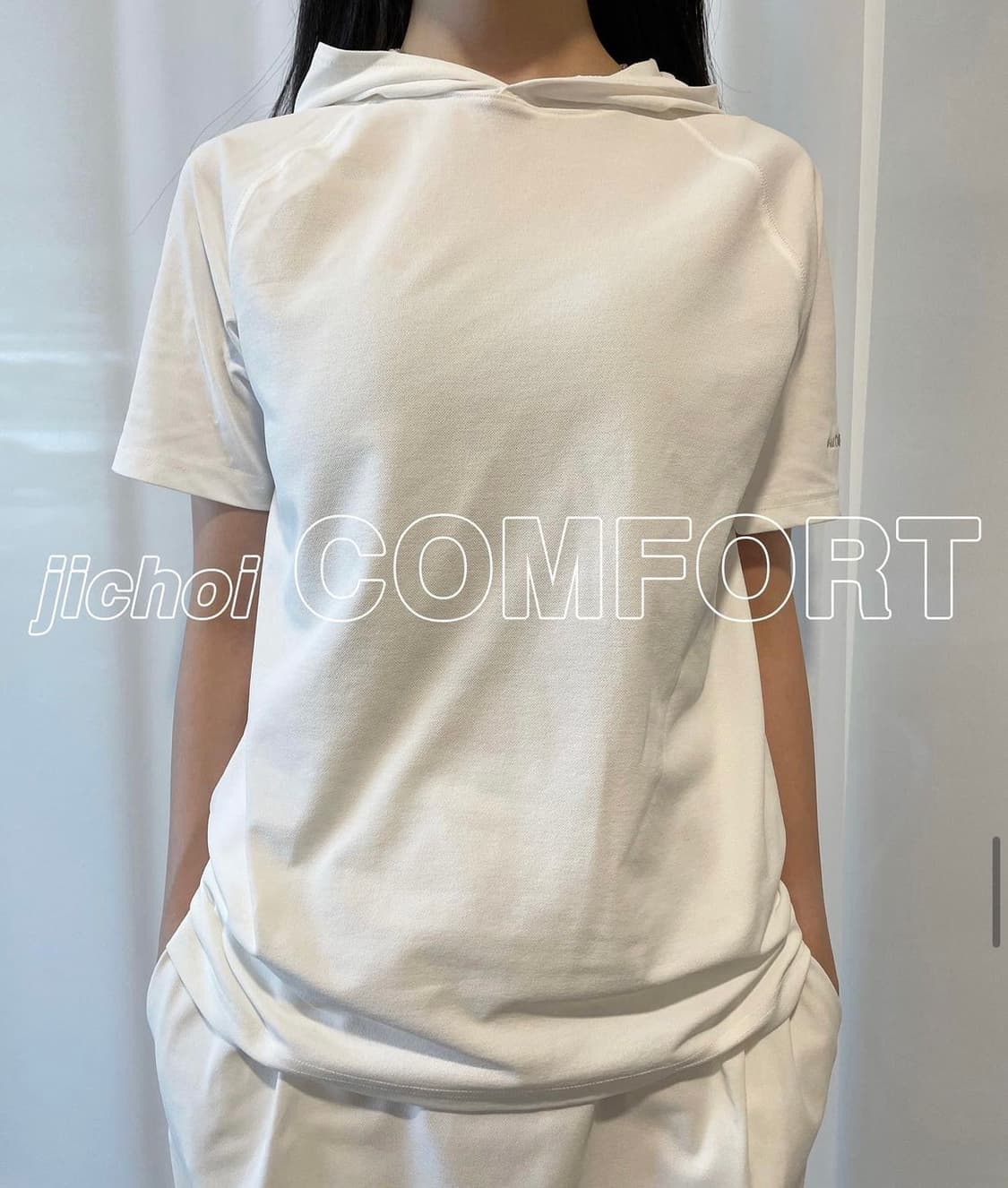 지초이 22-004 반팔 후드 블랙 상품이미지3