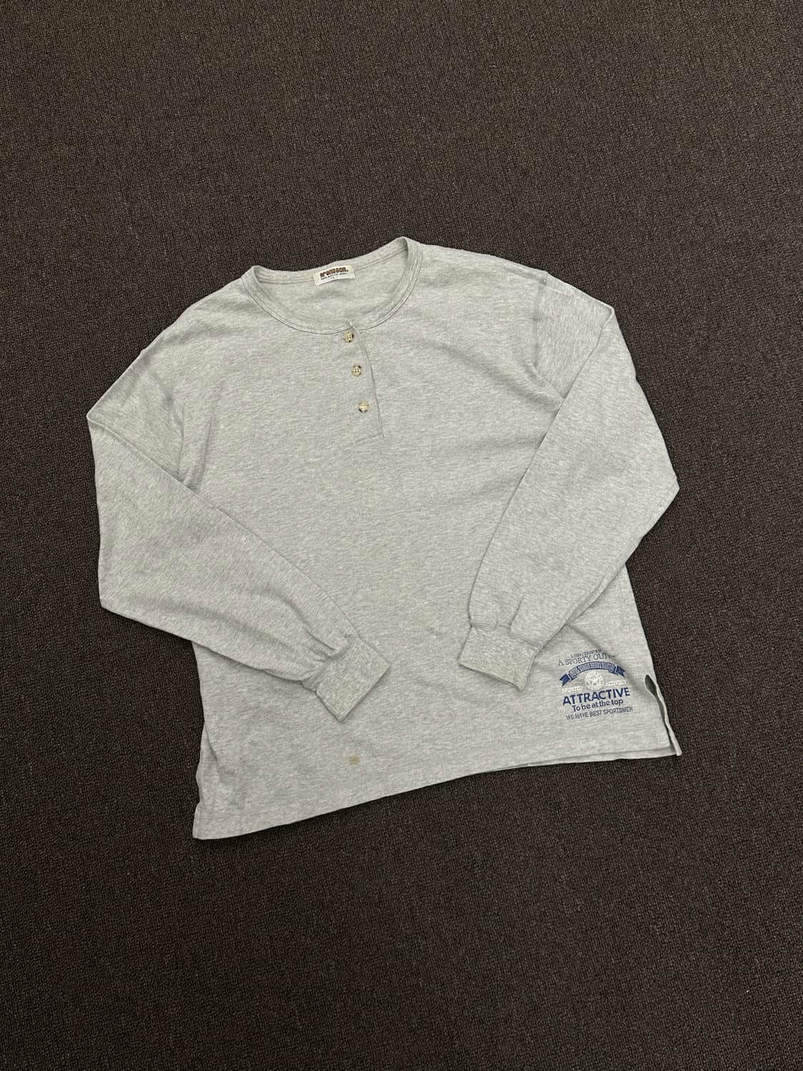 L)맥그리거 빈티지 그레이 헨리넥 롱슬리브 상품이미지1
