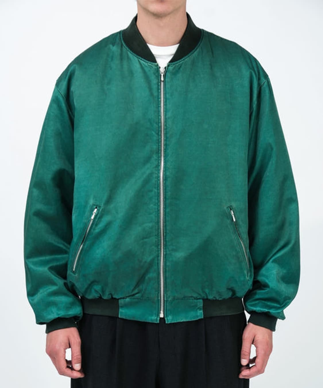 [2] 26ss 아프레쎄 빈티지 실크 투어자켓 그린 상품이미지2