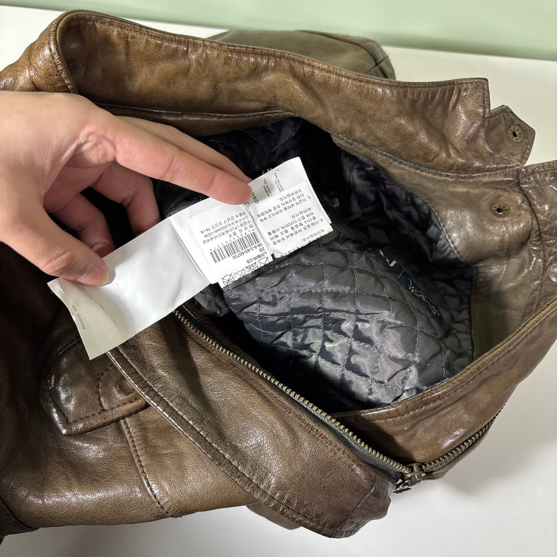 우먼M 아르마니 진스 브라운 양가죽 레더자켓 상품이미지6