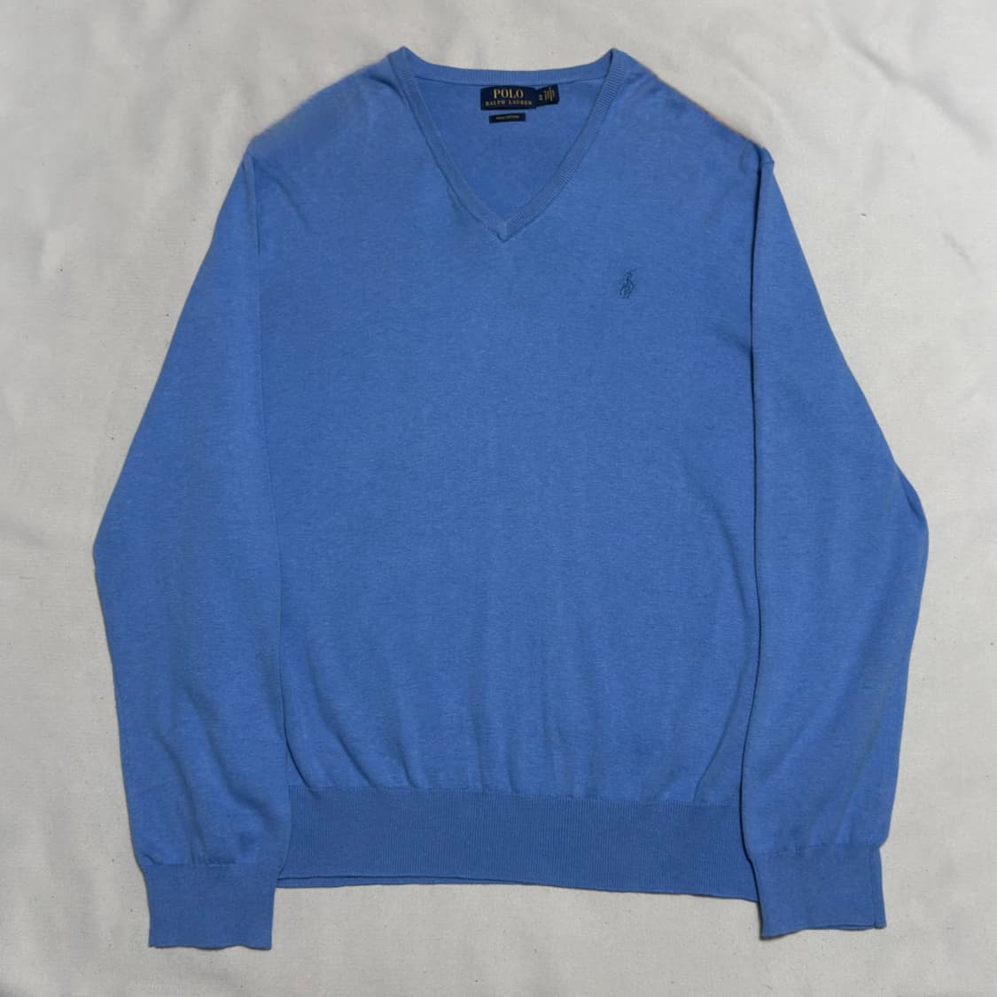 XL 폴로랄프로렌 블루 피마코튼 브이넥 니트 상품이미지2