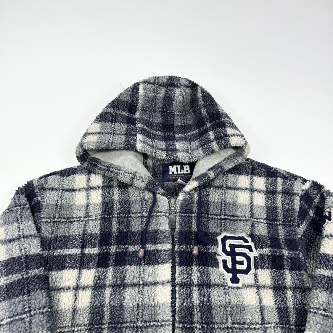 MLB 샌프란시스코 체크 후리스 후드집업 (XL) 상품이미지1