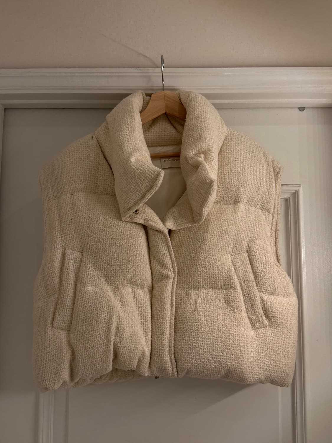 울 트위드 오리털 패딩 조끼 상품이미지1