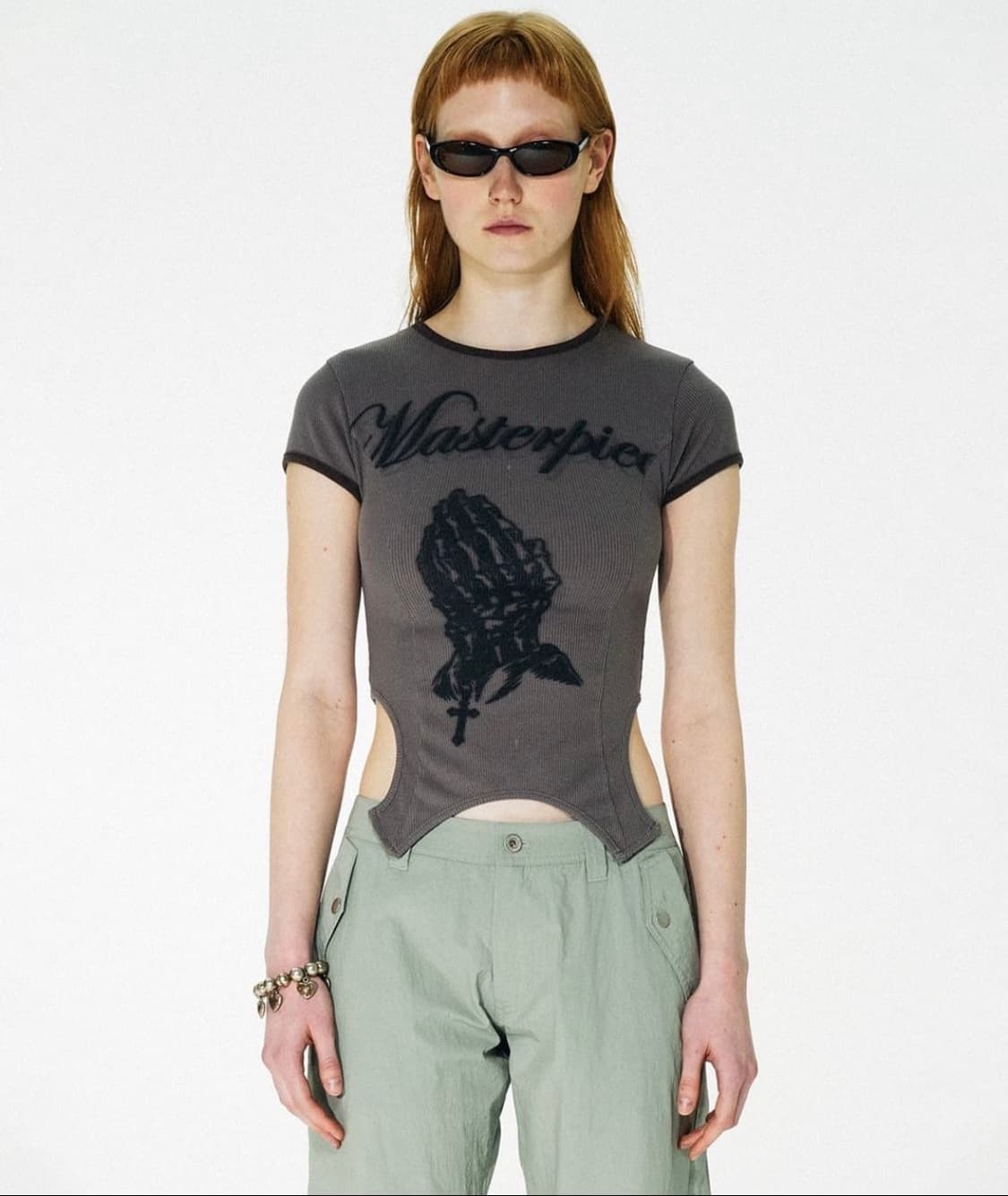 [단종]스컬프터 Masterpiece 코르셋 라인 크롭탑 티셔츠 탑 상품이미지1