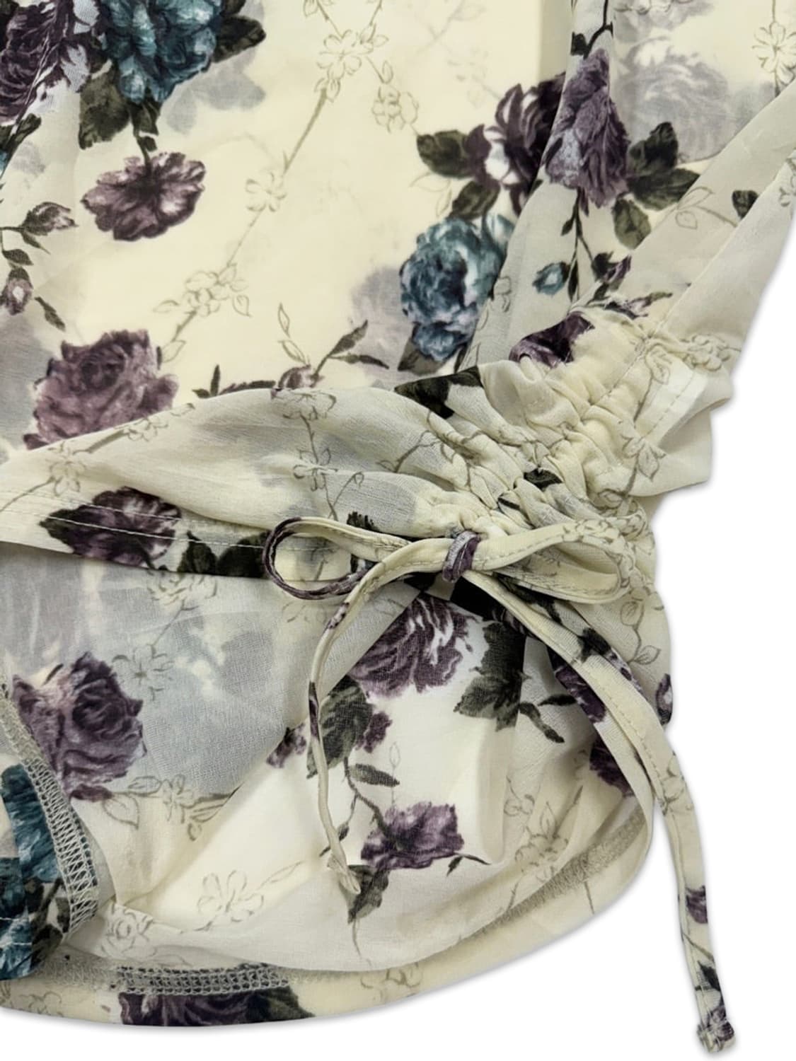 빈티지 Rosa Deco 아이보리 로즈 시스루 프릴 블라우스 상품이미지4