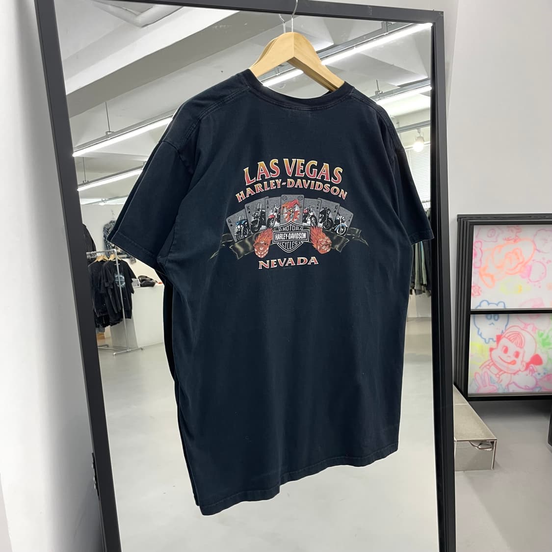 할리데이비슨 00s 이글 트럼프카드 빈티지 페이딩 반팔 티셔츠 상품이미지5