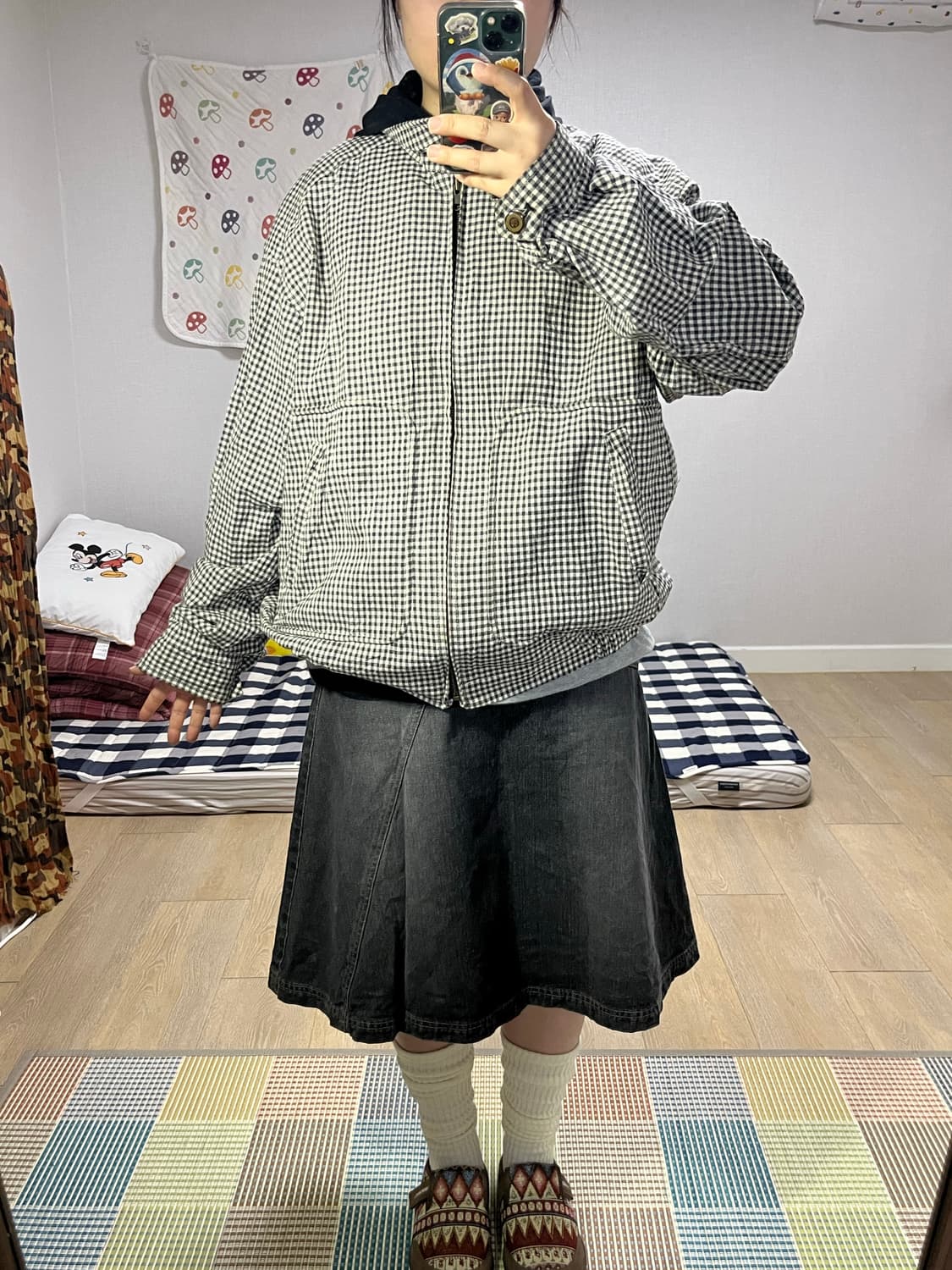 Kearney house 커니하우스 깅엄체크 집업 자켓 상품이미지5