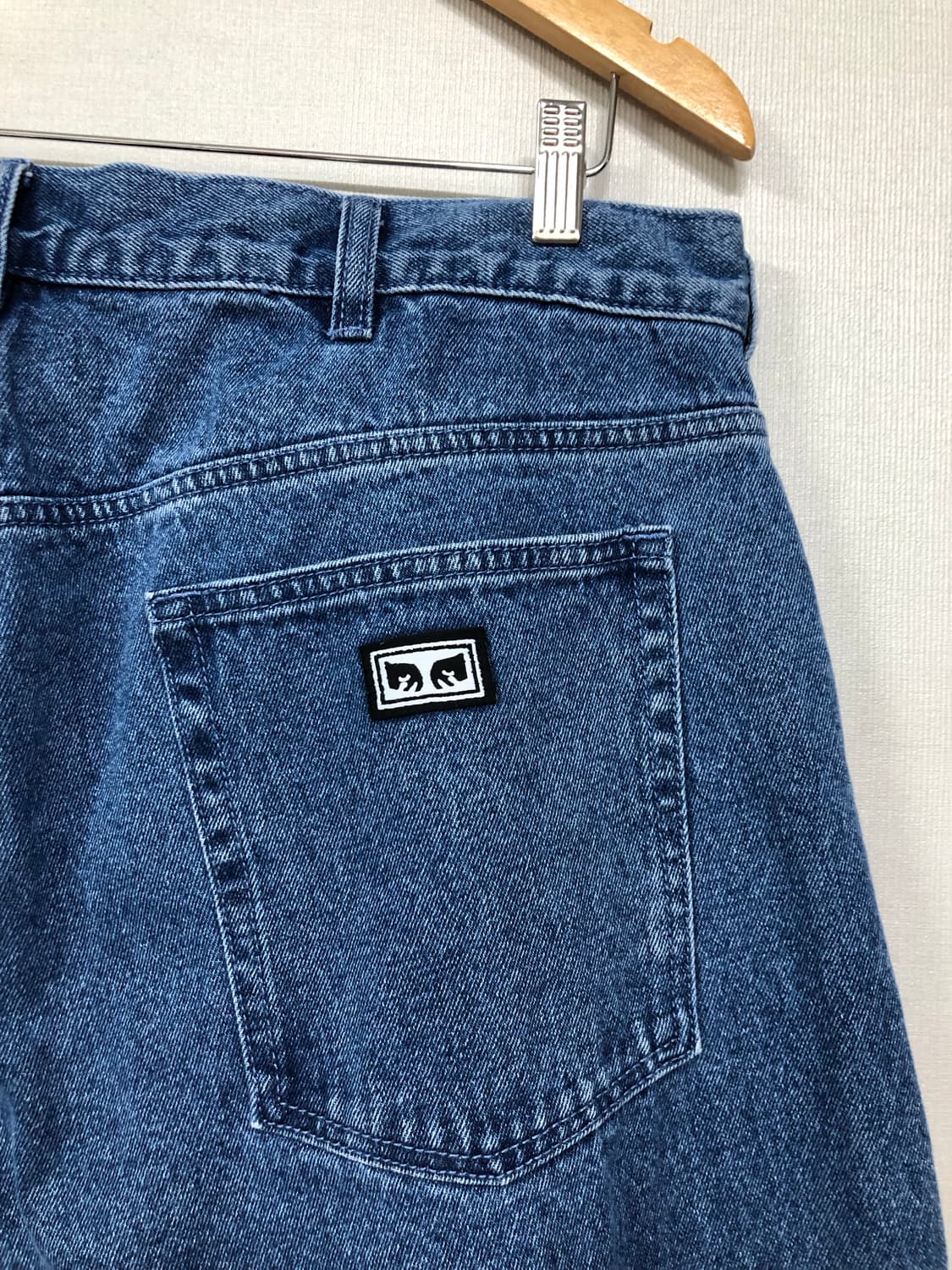 새상품) OBEY 오베이 와이드 루즈 배기 데님팬츠 36 _ 라이트인디고 상품이미지5