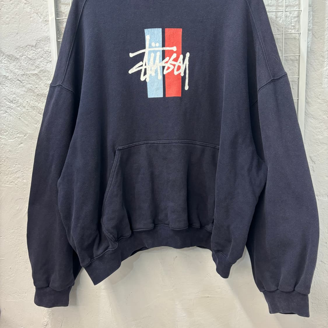 90s 올드 스투시 빈티지 네이비 후드티 M 상품이미지4