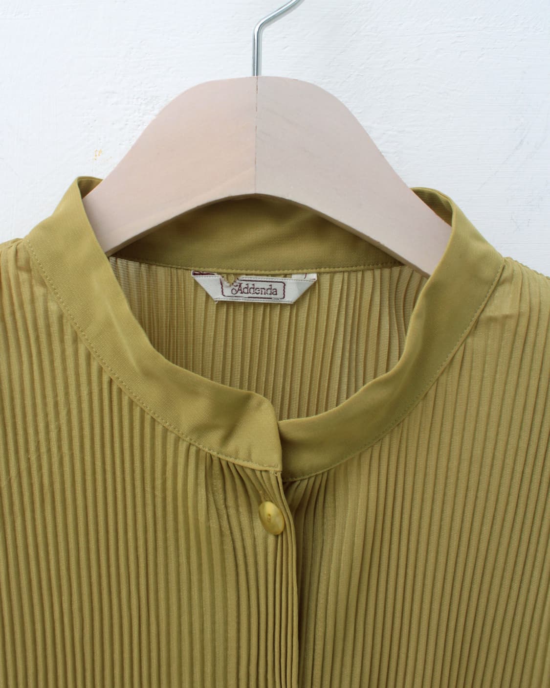 일본빈티지 플리츠 올리브 배색 블라우스 상품이미지2