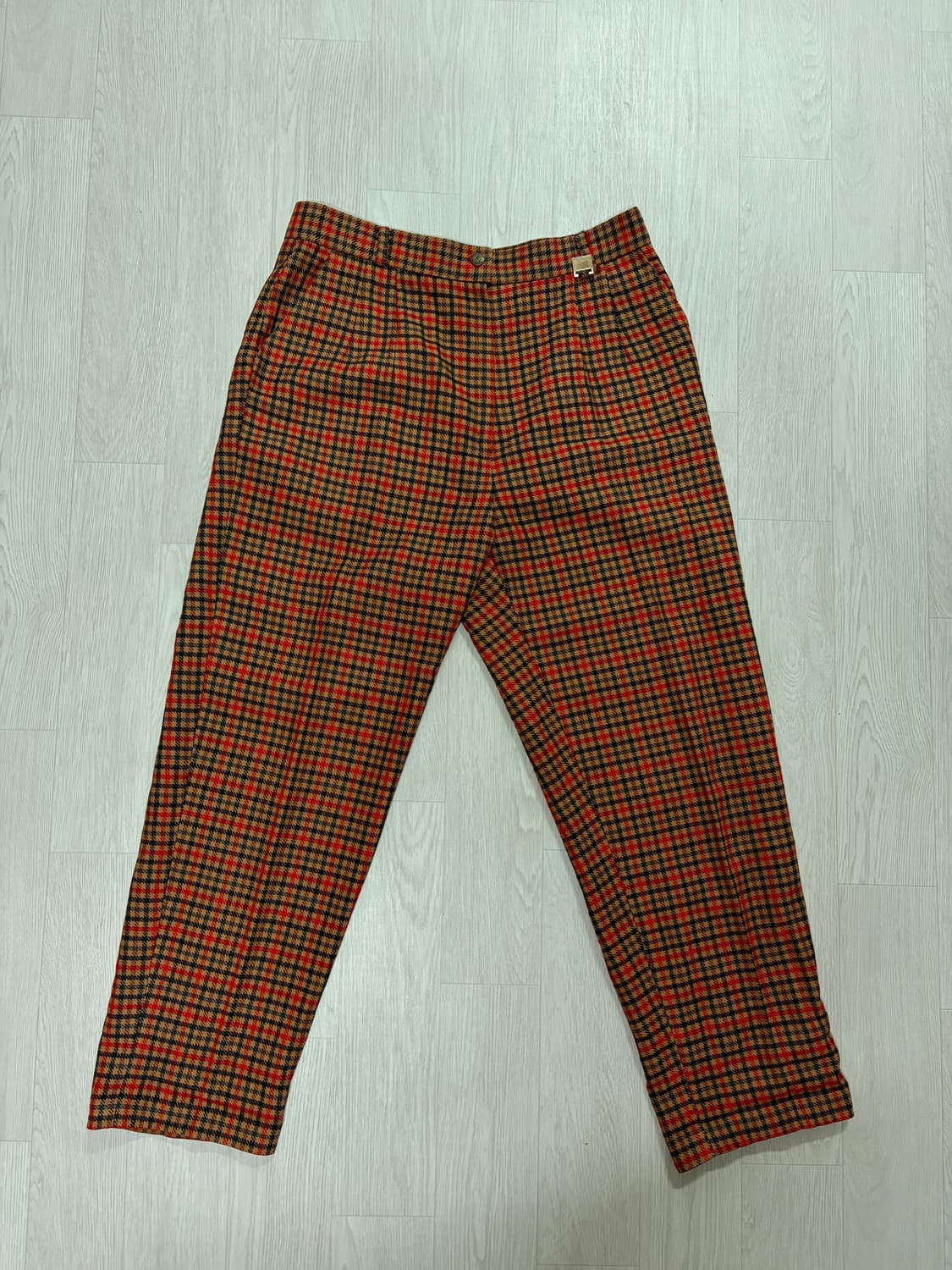 빈티지 레트로 체크 패턴 팬츠 상품이미지2