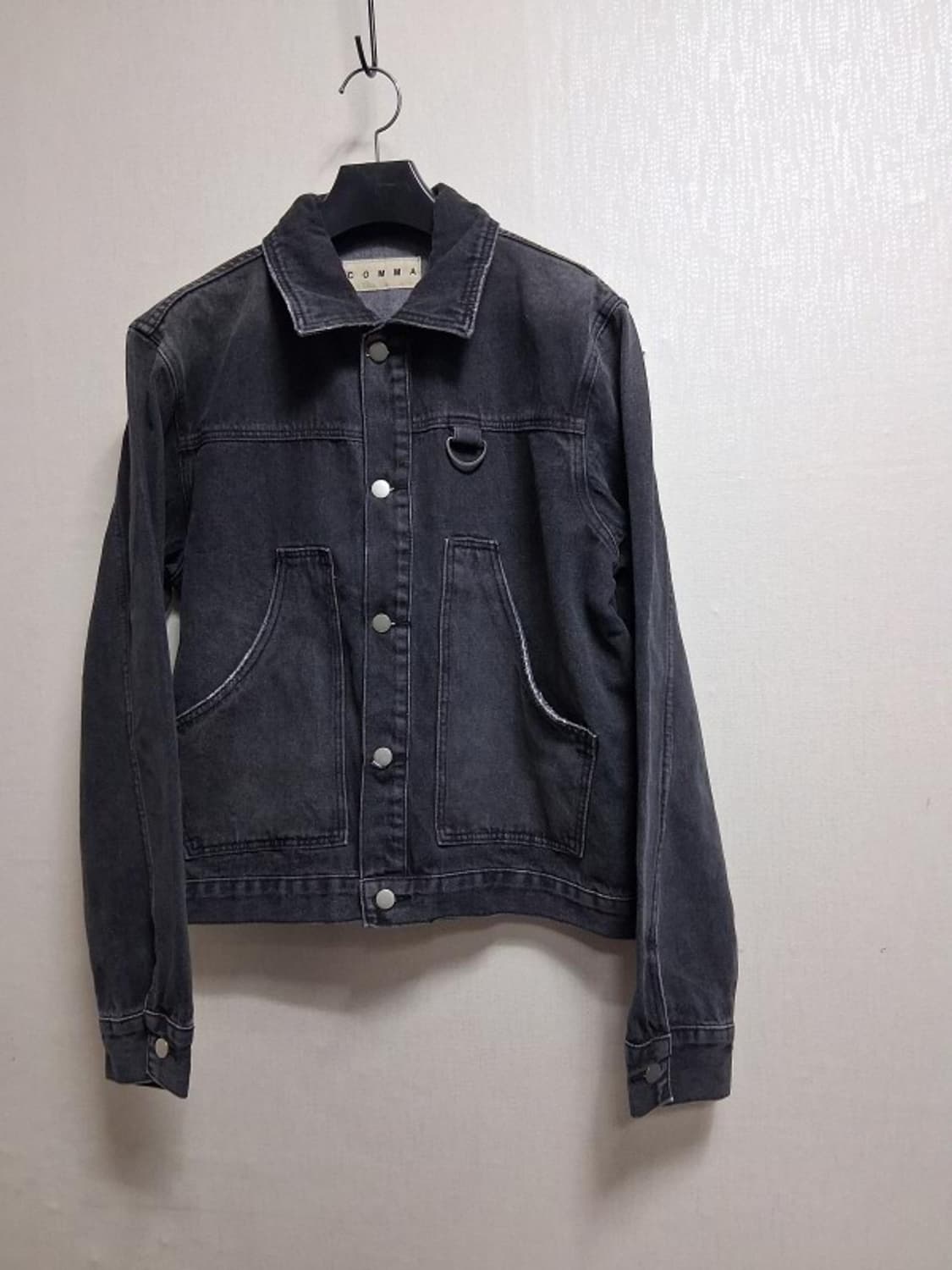 제품 신상품 차콜 먹색 나염 루즈핏 데님쟈켓 적당한 크롭 100까지 새거 상품이미지1