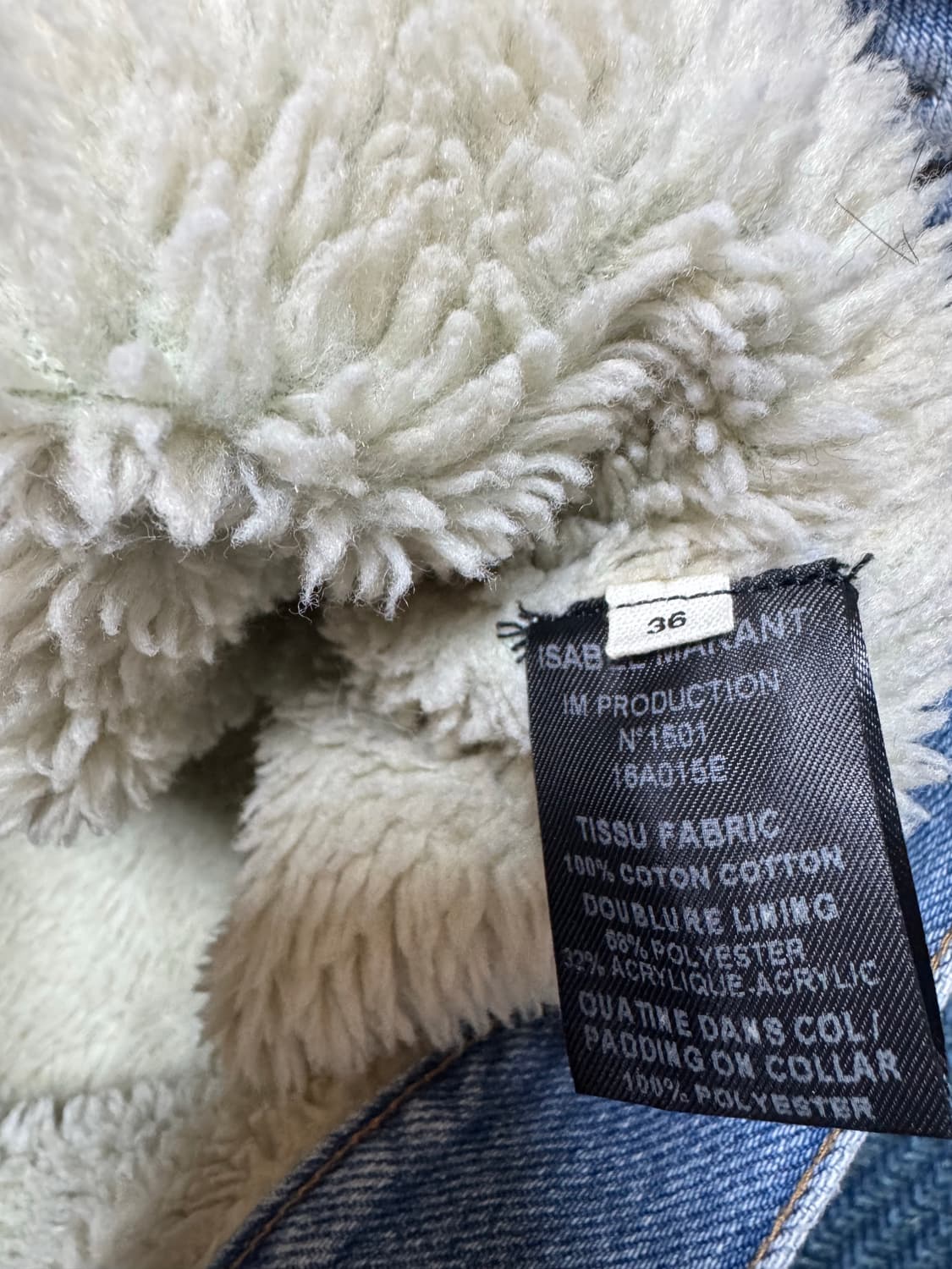 [36]이자벨마랑 에뚜왈 데님 양털 자켓 상품이미지5