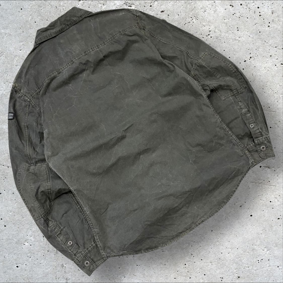 [M] 할리데이비슨 왁스 패치 워크 셔츠 카키 B499 상품이미지2