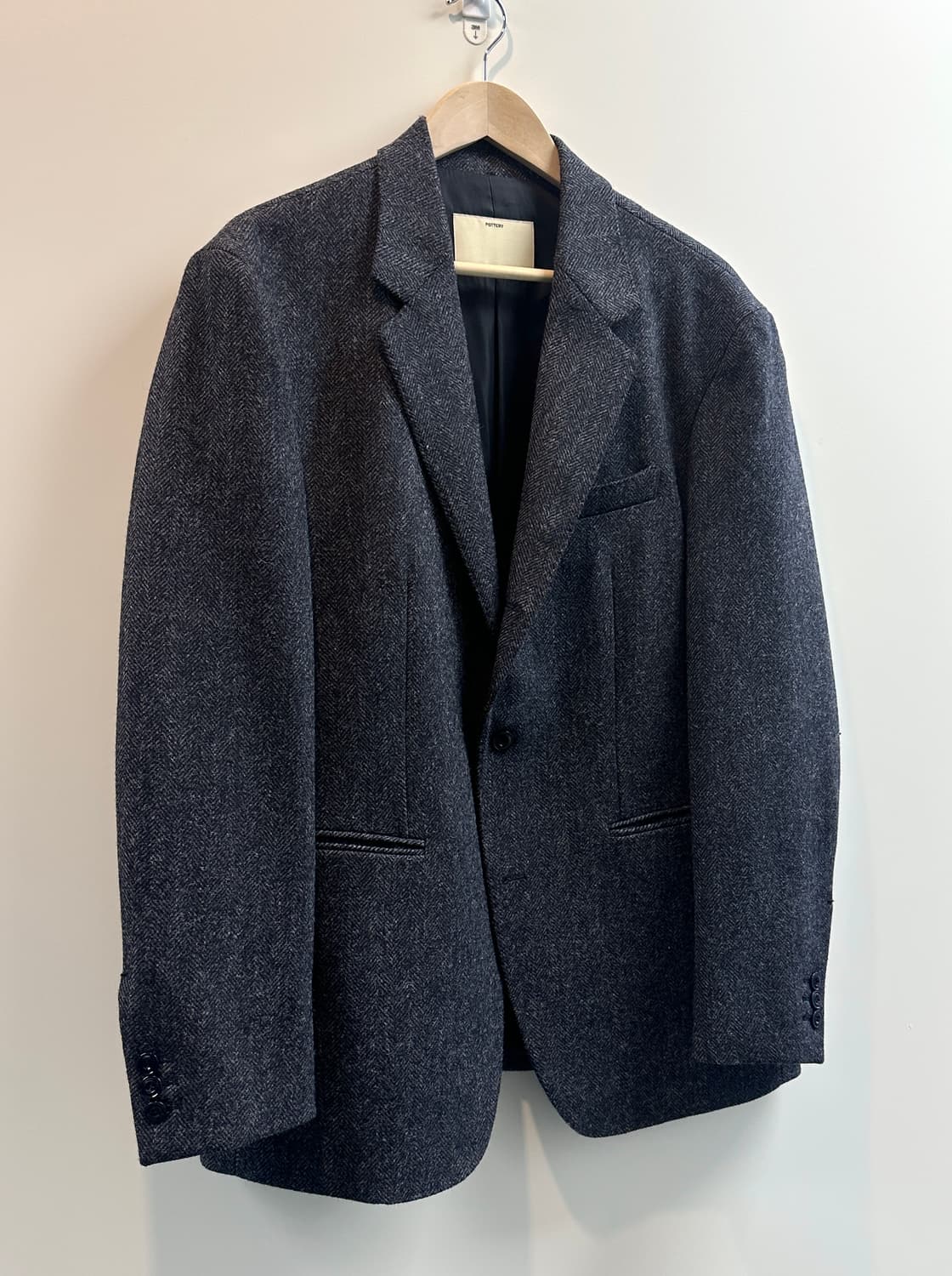포터리 쉐틀랜드 울 싱글 브레스티드 자켓 (차콜네이비/새상품, 3) 상품이미지3