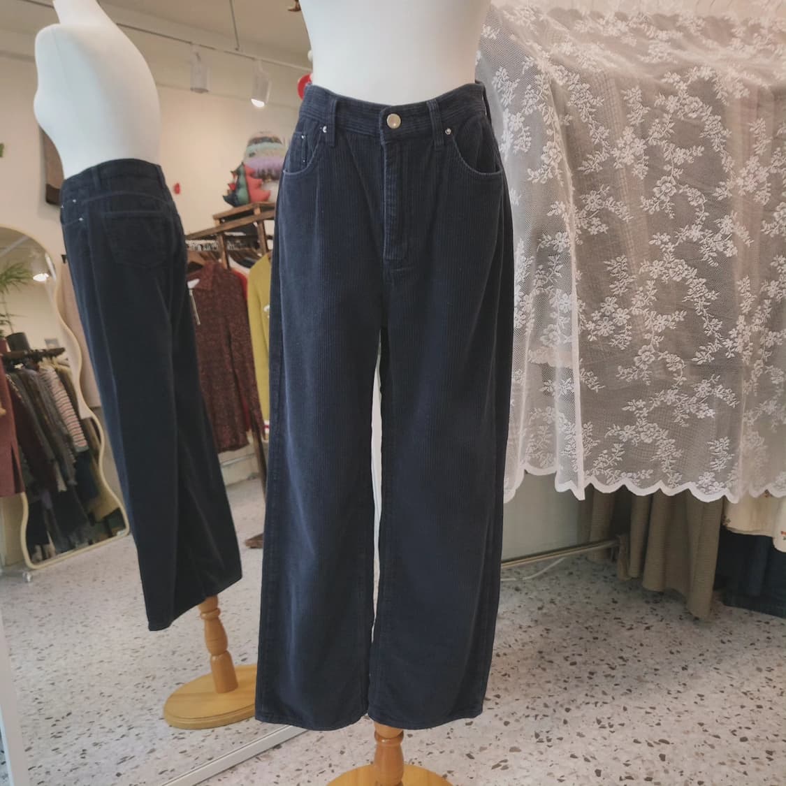 98project 네이비 코듀로이 팬츠 여자 27인치 상품이미지9