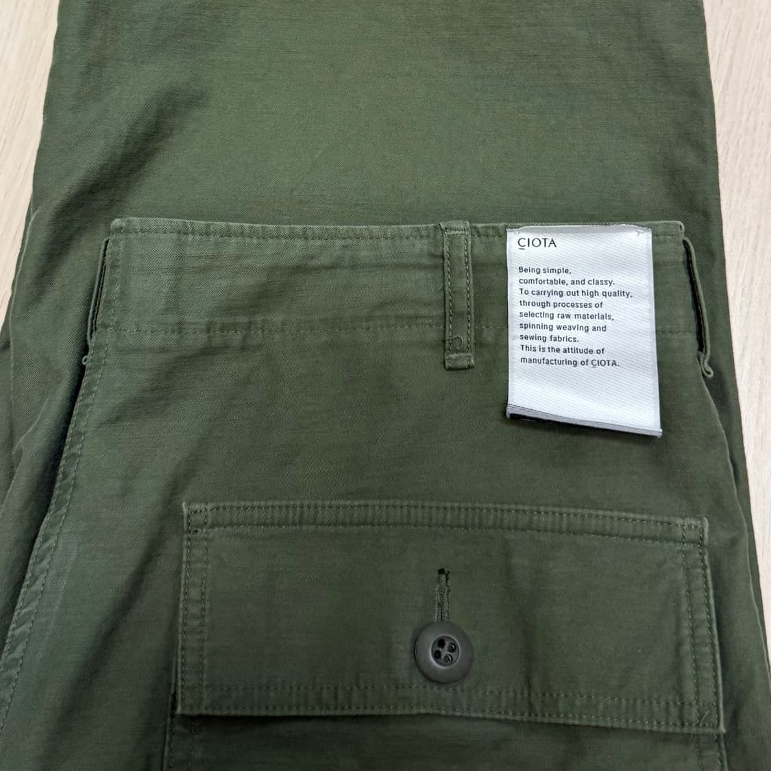 Ciota 시오타 퍼티그팬츠 카키 5사이즈 상품이미지6