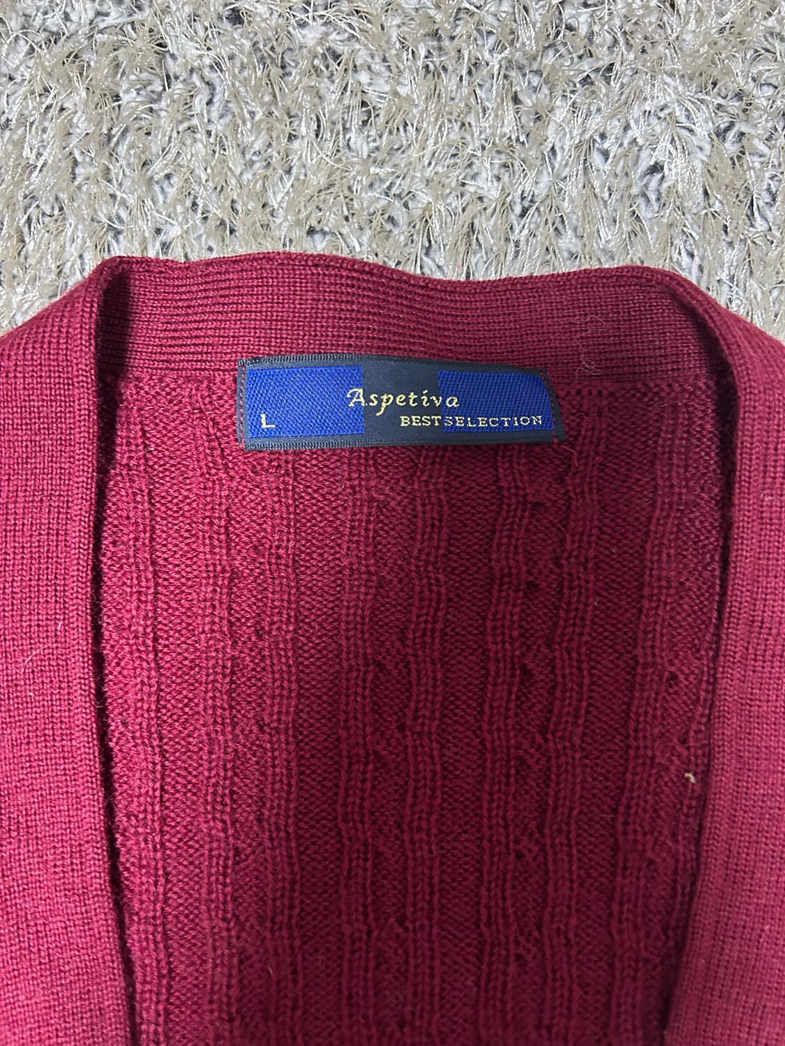 새상품 일제 타스마니안 울 버건디 가디건 사이즈 105~110 상품이미지4