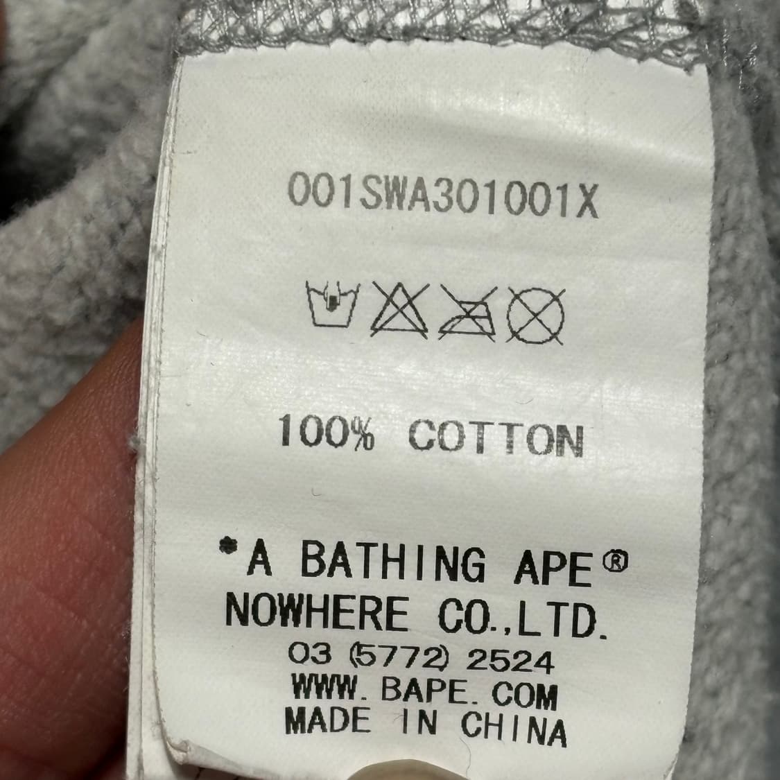 XL 베이프 UK 컬렉션 유니언 잭 사루 로고 그레이 맨투맨 상품이미지5