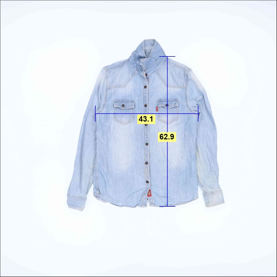 [SM] 디키즈 웨스턴 여성 청남방 데님셔츠 0112J 상품이미지7
