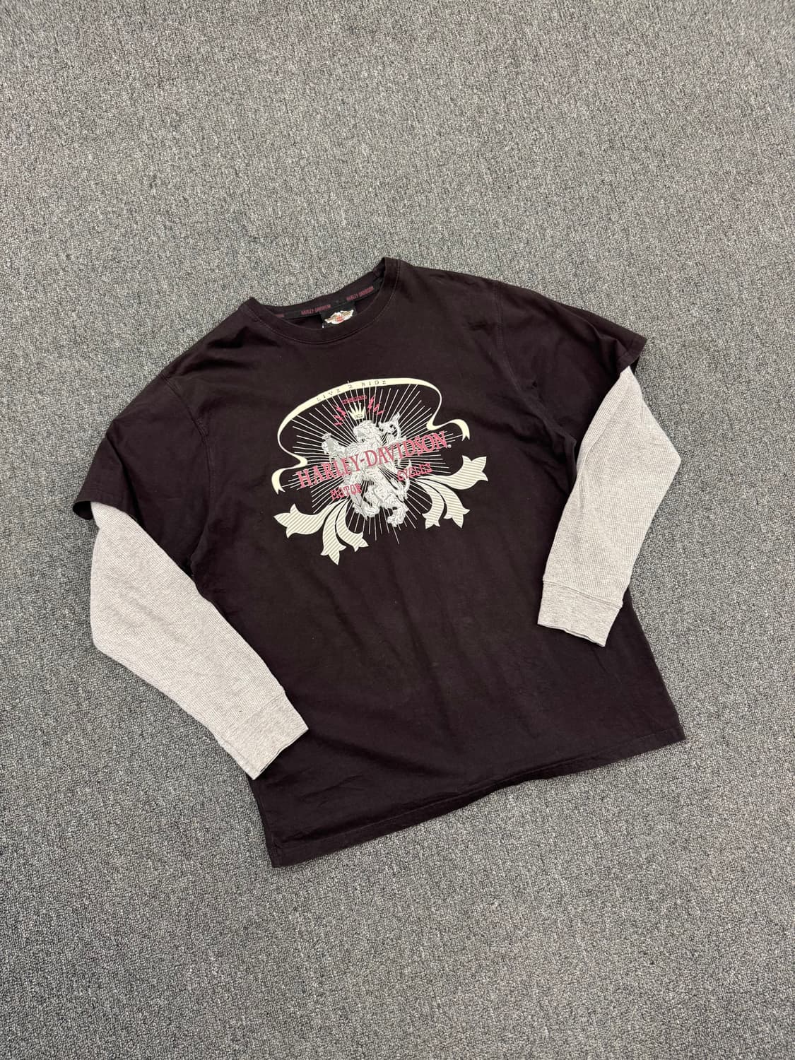 할리데이비슨 빈티지 와플 레이어드 롱슬리브 상품이미지1