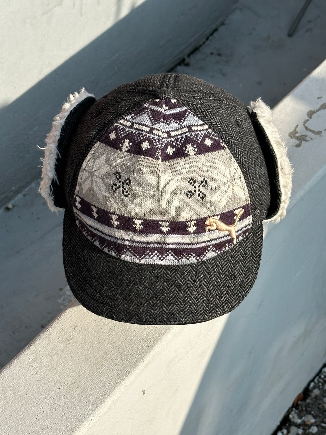 [F] 푸마 로고 노르딕 헤링본 트래퍼햇 모자 상품이미지1