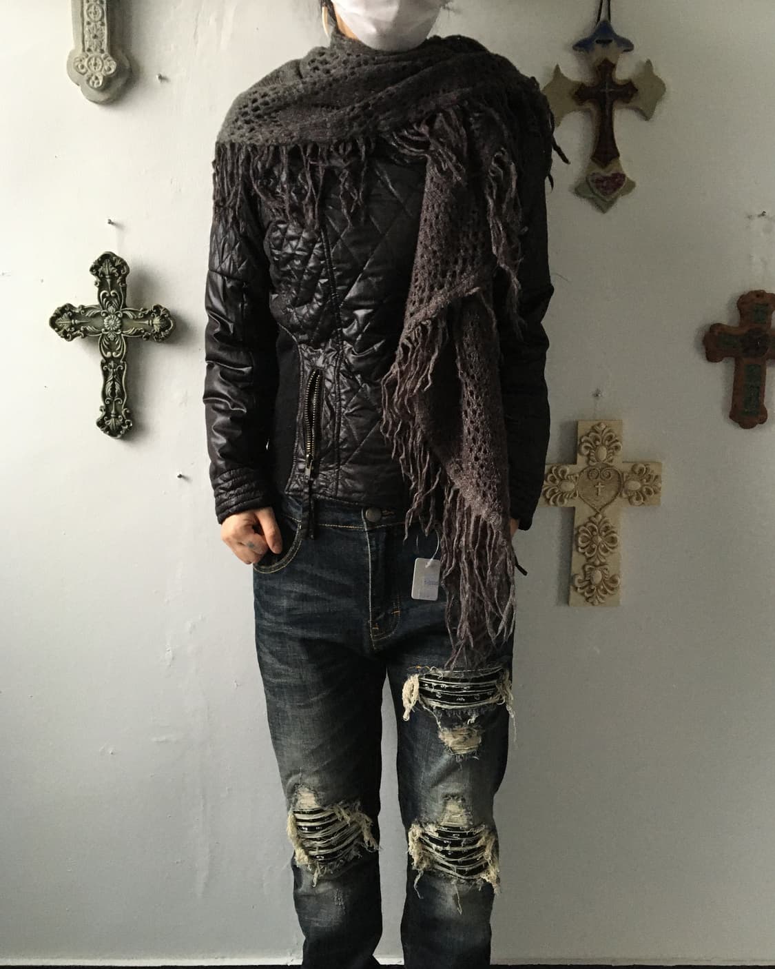 Fringe net cape 상품이미지8